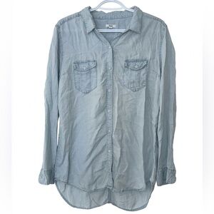 Women’s Soft Blue Long Lightweight Lyocell Shirt Size Large